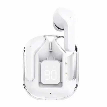 TWSHK3 Wireless Bluetooth Earphone Noise Canceling Hifi Stereo Sport Headphones with Digital Display Transparent Charging Case